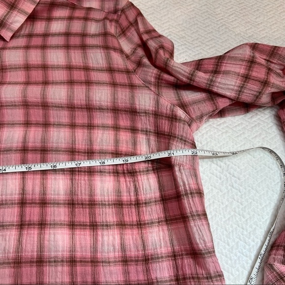 northern Reflections Pink Plaid Long Sleeve Tailored Blouse Size XL - Picture 7 of 11